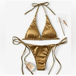 Bronze Metallic Bikini Set